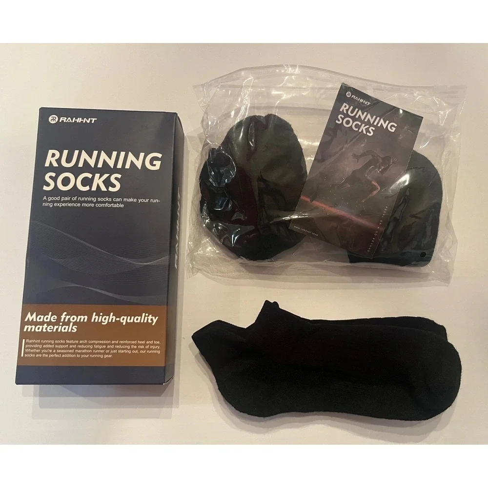 Rahhint 3 Pair Running‎ Socks Mohair Compression Arch Reinforced Heel Toe Large